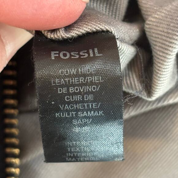 Fossil Jenna Color Block Pebbled Leather Shoulder Bag Tote - Picture 9 of 9